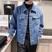 Men's Denim Jacket Casual Loose Fit Vintage Style Spring Autumn Fashion Outerwear For Teens & Young Adults_mkmklike.com