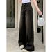Vintage Washed Women's Jeans - Relaxed Fit High Waist Straight Leg Denim Pants For Casual Streetwear_mkmklike.com