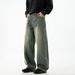 Vintage Washed Relaxed Fit Men's Jeans | Distressed Denim Pants | Straight Leg Casual Trousers_mkmklike.com