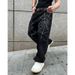 Men's Spider Web Print Jeans, Street Style Loose Fit Cotton Stretch Denim Pants For Casual Wear Comfort-Driven Fabric_mkmklike.com