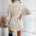 Women's Clothing small fragrance style pocket jacket retro mid length plaid cardigan_mkmklike.com