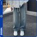 Retro Blue Men's 3D Bamboo Joint Jeans Loose Fit Straight Leg Denim Casual Pants mid Waist Long Cotton Spring Wear_mkmklike.com