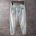 Men's Style Tapered Light Blue Jeans - Relaxed Fit Straight Leg Casual Pants For Spring & Fall_mkmklike.com