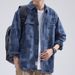 Workwear Long Sleeve Men Autumn Loose Japanese Style Brand Turn-down Collar Casual Cool Denim Couple Shirt Jacket Trendy_mkmklike.com