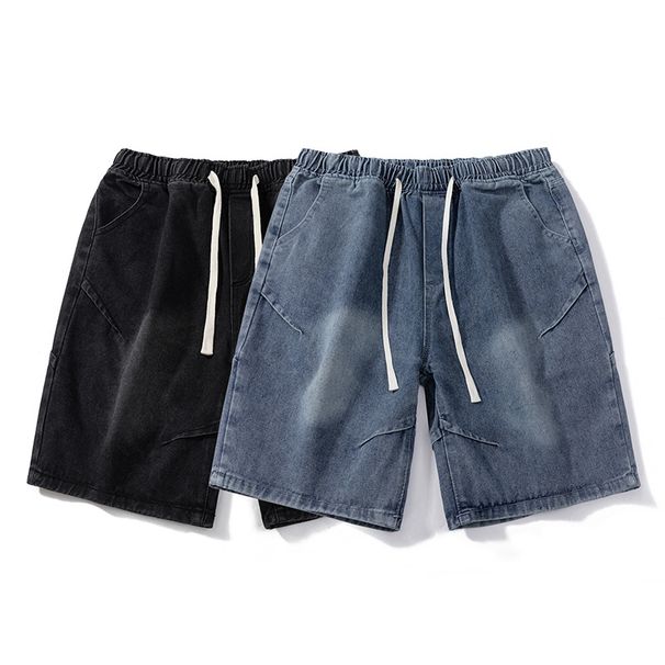 Men's Clothing Washed Denim Shorts Men's Summer New American Retro Vibe Trendy Loose Casual Shorts_mkmklike.com