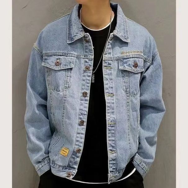 American Denim Jacket Men's Spring And Autumn High-end Trendy Ins Versatile Jacket Ruffian Handsome Gown Loose Version Top And Clothing_mkmklike.com