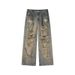 American Street Washed Old Ripped Jeans Men's Spring And Autumn Straight Loose European And American High Street Vibe Wind Long Pants_mkmklike.com