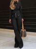 K New Breasted High Waisted Jeans For Women With A Slimming Temperament, Flared Pants, And Long Pants_mkmklike.com