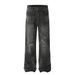 Vintage Punk Distressed Ripped Jeans Street Style Knife Cut Destroyed Washed Frayed Wide Leg Straight Pants For Men_mkmklike.com
