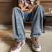 Nordmann Patchwork Jeans For Men Autumn High Street Cool Loose Straight Ins Trendy Brand Wide Leg Long Pants Men's Trousers_mkmklike.com