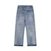 Washed Frayed Edge Jeans Men's Handmade Distressed Straight Long Street Style American Loose Fit All-Season Versatile_mkmklike.com