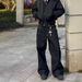 American Retro Raw Black Wide-leg Curved Jeans For Men, Casual Loose Denim Straight-leg Cleanfit Long Pants_mkmklike.com