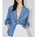 Women's Clothing Tencel Acetate Denim Spring Retro Suit Collar Embroidery Drape Loose Versatile Shirt_mkmklike.com