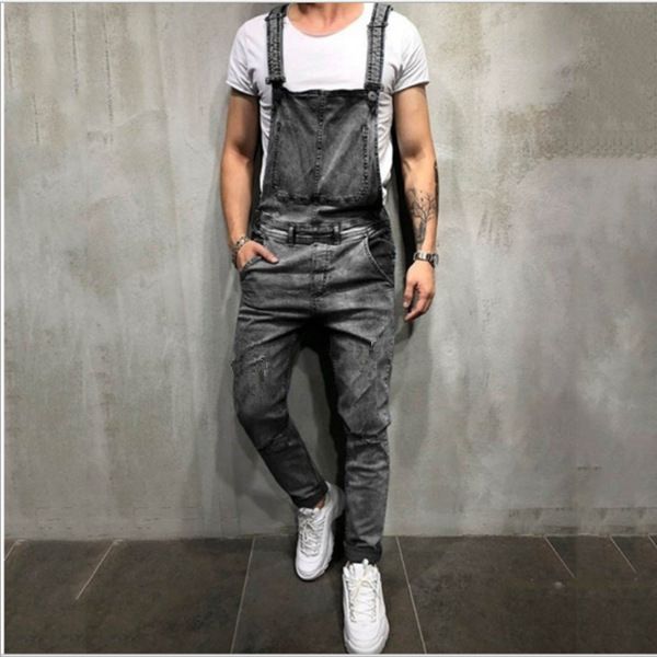 Men's Clothing Elastic Slim Fit Overalls, Slimming Men's Trousers, Men's Overalls Without Rips._mkmklike.com