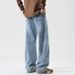 Men's Clothing Men's Cropped Straight Jeans - Korean Streetwear Denim Pants With Unique Cut_mkmklike.com