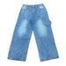 Women's Wide Leg Denim Pants All Season Loose Straight Leg Trousers With Belt Buckle Decoration_mkmklike.com