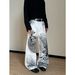Unisex Washed Distressed Jeans Street Style Loose Fit Trendy Star Element Versatile Long Pants For Men_mkmklike.com
