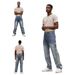 Men's Bootcut Stretch Jeans – Retro Blue Denim Pants (XL-3XL, Comfort Fit, Vintage Style)_mkmklike.com