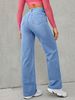 Women's Clothing High Waist Wide Leg Jeans - Light Wash Relaxed Fit Denim Pants With Button Fly (XS-5XL)_mkmklike.com