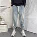 Men's Clothing Men's Straight Leg Jeans Washed Vintage Distressed Loose Fit Wide Leg Pants Autumn Winter American High Street Trendy Clothing_mkmklike.com