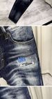 Men's Slim-Fit Tapered Blue Jeans High-Quality Distressed Denim Mid-Waist Zipper Fly For Nightlife Casual Vintage High Street_mkmklike.com