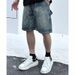 Men's Summer Trendy Low Waist Denim Shorts Relaxed Casual Five Point Pants Blue Slight Stretch Machine Washable_mkmklike.com