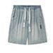 Men's Retro Style Straight Leg Jeans Loose Fit Trendy Wide Leg Casual Five Point Pants High Street Style Clean Fit For Summer_mkmklike.com