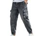 Men's Multi-Pocket Workwear Jeans – American & European Style Wide-Leg Loose Fit (Dark Gray, Sizes S-XXL)_mkmklike.com