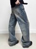 Goinsk Men's Flared Jeans CleanFit Wide Leg Pants Retro American Loose Fit For Spring Autumn_mkmklike.com