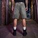 Men's Flame & Rhinestone Embroidered Denim Shorts – Customizable Streetwear (Dark Grey, S-XL) | Hip-Hop Fashion_mkmklike.com