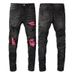 Loom Style Jeans European And American High Street Ripped Men's Slim Fit Light Blue Stylish Skinny Pants 8806_mkmklike.com