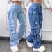 High-Waisted Utility Denim Pants – Oversized Cargo Jeans With Multi-Pockets (Straight-Leg Workwear For Women)_mkmklike.com