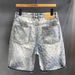 Men's Clothing New Starry Sky Pattern Denim Shorts Men's Summer Fashion Casual Straight Tube Fashion Brand Retro Shorts_mkmklike.com