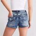 Women's Cross Border New Denim Shorts Slim Embroidery Fashion Denim Hot Pants All Match Style_mkmklike.com