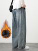 Men's Winter Warm Fleece-Lined Thick Insulated Denim Pants Wide-Leg Straight Thermal Baggy Jeans Asian Size L-5XL_mkmklike.com
