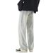 Shanggu Men's Clothing, Elastic Lace-Up Straight Jeans Men's Hong Kong Style Versatile Washed Long Tube Casual Boys Wide Leg Pants_mkmklike.com