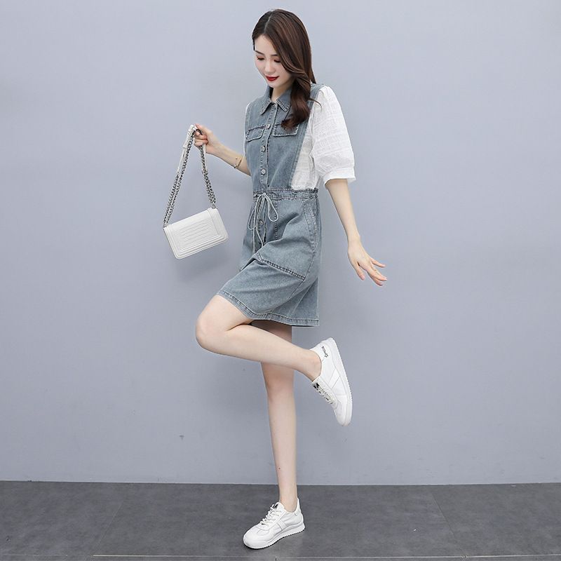 Uniquely Designed Denim Patchwork Casual For Women In Summer, Showing A Slimming Temperament And High-End Exquisite_mkmklike.com