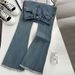 High-Waisted Flared Jeans For Women - Vintage 70s Retro Style, Stretchy Cotton, Petite-Friendly Length, Distressed Black/Blue/Gray Washes_mkmklike.com