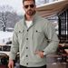 cardigan Long-sleeve Casual Sports Jacket With A Turn-down Collar, Corduroy Pockets, Button Closure, Fitted_mkmklike.com