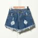 Women's Clothing Waist Fat Mm Loose Denim Shorts Women's Summer Large Size Hole Slimming Raw Edge Wide Leg A Line Hot Pants_mkmklike.com
