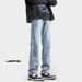 American Retro Vibe Pants, Trendy Straight-leg Distressed Yellow Mud Color Star Jeans For Men, High Street Slim-fit_mkmklike.com