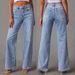 Women's High Waist Flared Denim Jeans - Vintage Washed Cotton Stretch Comfortable Casual Pants For Daily Wear_mkmklike.com