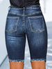 Women's mid Rise Stretch Denim Shorts with Frayed Edges Casual Cotton Jeans for Spring/Autumn And Summer Regular Fit_mkmklike.com