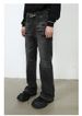 Retro Straight-leg Trendy Men's Jeans With Distressed Design, Unique Style, Loose Fit, Slightly Flared._mkmklike.com