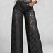 Women's Washed Denim Lace Patchwork Long Jeans Style Relaxed Everyday Wear Versatile Comfortable Feshion Trend_mkmklike.com