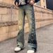 Men's Retro Distressed Washed Denim Jeans Loose Fit Casual Versatile Straight Leg High Street Style Wide Leg 2026 American_mkmklike.com