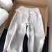 Women's Lace Double Waistband Button Embroidered Bear Straight Leg Jeans Sweet Style Petite Loose Fit Slimming Long Pants_mkmklike.com