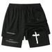 Cross-border Foreign Trade Best-selling Digital Personalized Printed Adult Double-layer Fitness Sports Pants_mkmklike.com