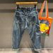 Men's Clothing Workwear Jeans Loose Retro High Street Straight Leg Pants Multiple Pockets Vintage Washed Denim Comfortable Stretch Casual Streetwear_mkmklike.com