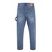 Men's Clothing High Street Fashion Stitching Washed Blue Cashew Flower Casual Skinny Jeans_mkmklike.com